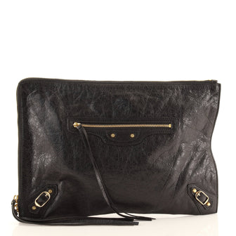 Balenciaga Zip Around Classic Studs Clutch Leather Medium