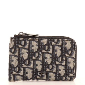 Christian Dior Zipped Card Holder Oblique Canvas