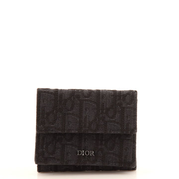 Christian Dior Trifold Flap Wallet Oblique Canvas