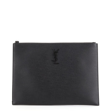 Saint Laurent Classic Monogram Zip Pouch Leather Small