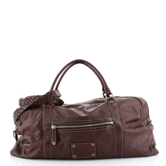 Gucci Braided Strap Convertible Duffle Bag Leather