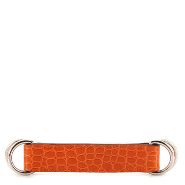 Hermes Romance Scarf Ring Shiny Porosus Crocodile