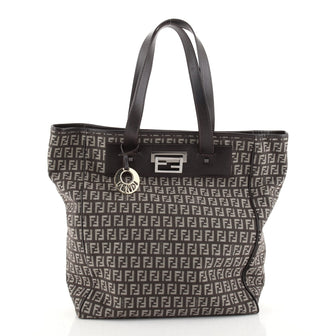 Fendi Vintage Flip Lock Tote Zucchino Canvas Large