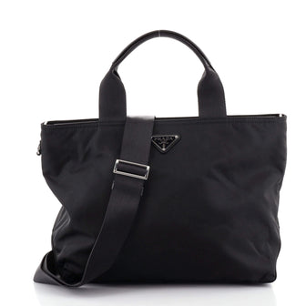 Prada Vela Convertible Tote Tessuto Small