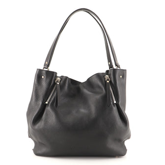 Burberry Maidstone Tote Leather and House Check Canvas Medium