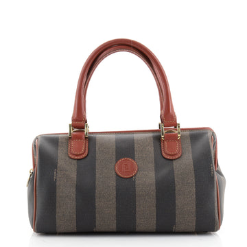 Fendi Vintage Pequin Convertible Boston Bag Coated Canvas Small