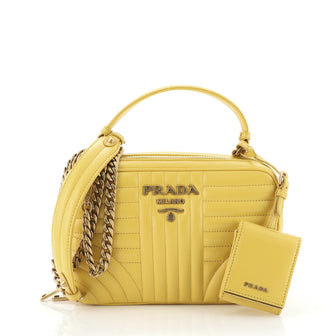 Prada Zip Around Top Handle Bag Diagramme Quilted Leather Small