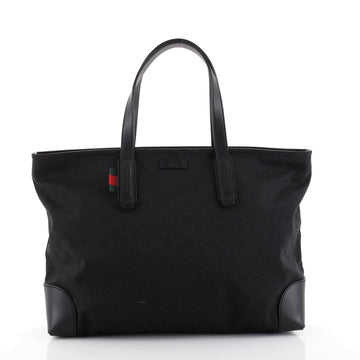 Gucci Web Loop Zip Tote GG Canvas