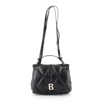 Balenciaga B Dot Touch Shoulder Bag Quilted Leather Medium