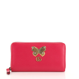 Gucci GG Marmont Zip Around Wallet Embellished Leather