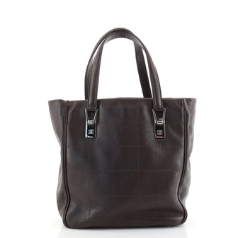 Chanel Square Stitch Tote Quilted Leather Small