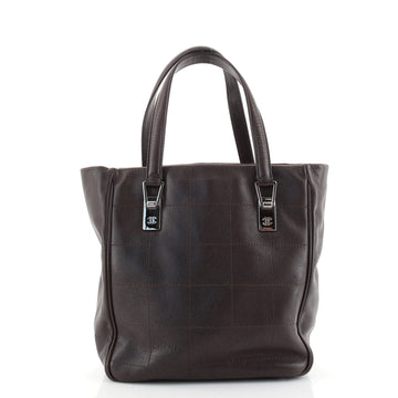 Chanel Square Stitch Tote Quilted Leather Small