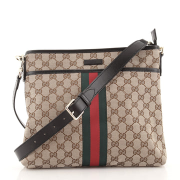Gucci Front Pocket Web Messenger GG Canvas Small