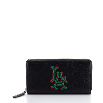 Gucci MLB Zip Around Wallet Guccissima Leather with Applique