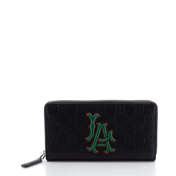 Gucci MLB Zip Around Wallet Guccissima Leather with Applique