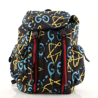 Gucci Techpack Backpack GucciGhost Print Canvas
