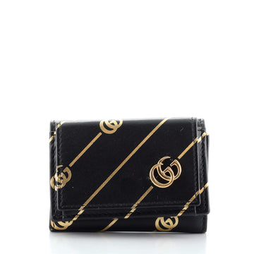 Gucci Trifold Wallet Printed Leather Compact