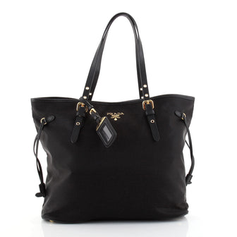 Prada Belted Tote Tessuto and Saffiano Leather Medium