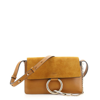 Chloe Faye Shoulder Bag Leather and Suede Small