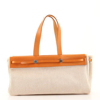 Herbag Cabas Toile and Leather MM