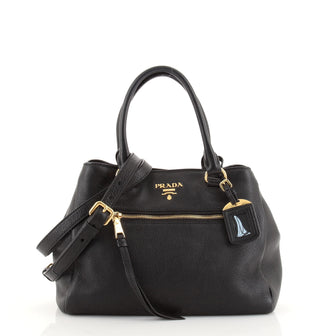 Prada Front Pocket Convertible Tote Vitello Daino Small