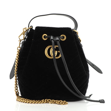 Gucci GG Marmont Bucket Bag Matelasse Velvet Small