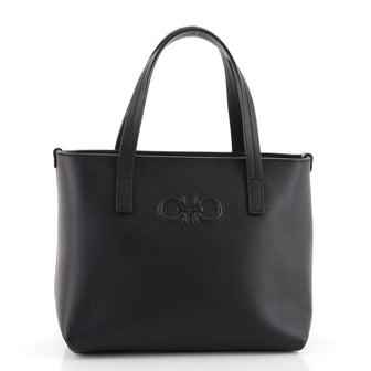 Salvatore Ferragamo Gancini Zip Tote Leather Small