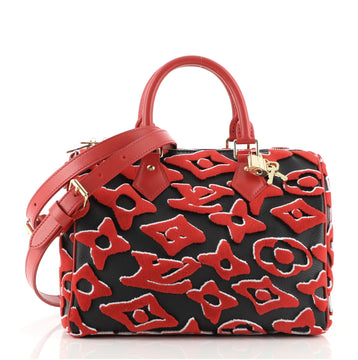 Louis Vuitton Speedy Bandouliere Bag Limited Edition Urs Fischer Tufted Monogram Canvas 25