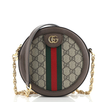 Gucci Ophidia Round Shoulder Bag GG Coated Canvas Mini