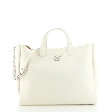 Chanel Covered CC Shopping Tote Stitched Caviar Large