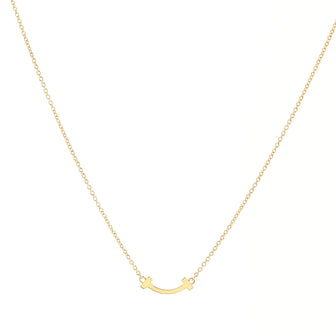 Tiffany & Co. T Smile Pendant Necklace 18K Rose Gold Mini
