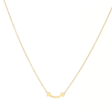 Tiffany & Co. T Smile Pendant Necklace 18K Rose Gold Mini