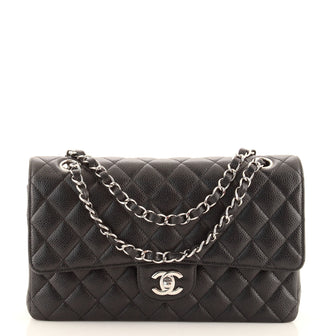 Chanel Classic Double Flap Bag Quilted Caviar Medium