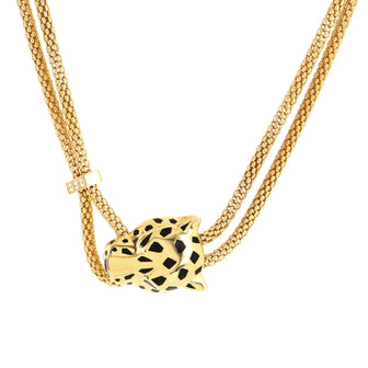 Cartier Panthere De Cartier Necklace 18K Yellow Gold with Diamonds, Black Enamel, Tsavorite and Onyx