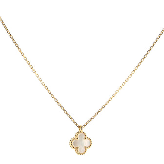 Van Cleef & Arpels Sweet Alhambra Pendant Necklace 18K Yellow Gold and Mother of Pearl