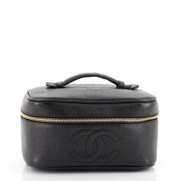 Chanel Vintage Timeless Cosmetic Case Caviar Medium
