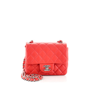 Chanel Square Classic Single Flap Bag Quilted Lambskin Mini