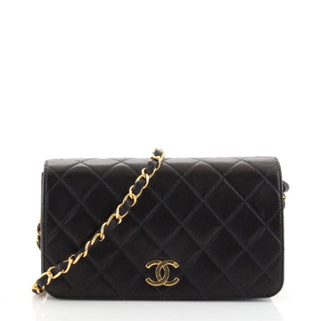 Chanel Vintage Full Flap Bag Quilted Lambskin Mini