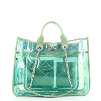 Chanel Coco Splash Shopping Tote Quilted PVC With Lambskin Medium