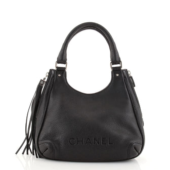 Chanel Lax Shoulder Bag Pebbled Leather Large