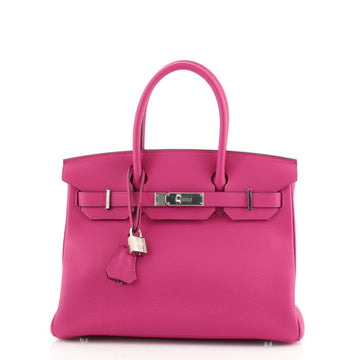 Hermes Birkin Handbag Pink Togo with Palladium Hardware 30