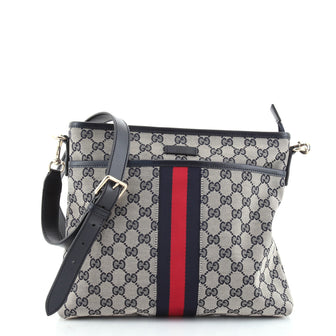 Gucci Front Pocket Web Messenger GG Canvas Small