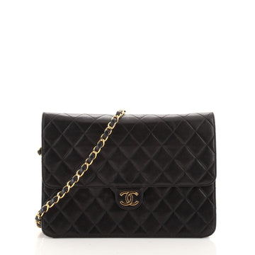 Chanel Vintage Clutch with Chain Quilted Leather Medium
