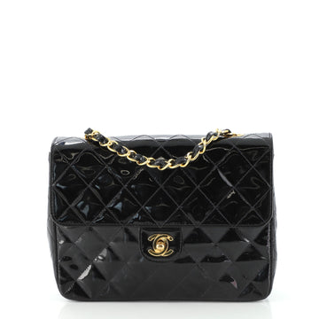 Chanel Vintage Square Classic Flap Bag Quilted Patent Small