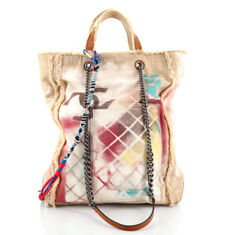Chanel Art School Oh My Boy Tote Graffiti Printed Canvas