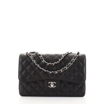 Chanel Classic Double Flap Bag Quilted Caviar Jumbo