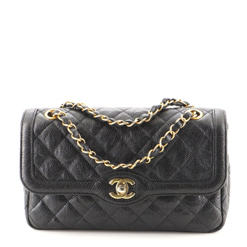 Chanel Two Tone Flap Bag Quilted Caviar Small
