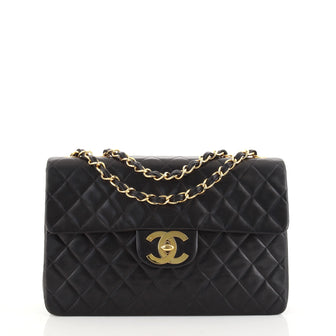 Chanel Vintage Classic Single Flap Bag Quilted Lambskin Maxi