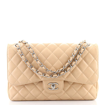 Chanel Classic Double Flap Bag Quilted Caviar Jumbo