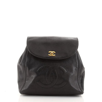 Chanel Vintage Timeless CC Round Flap Backpack Caviar Medium